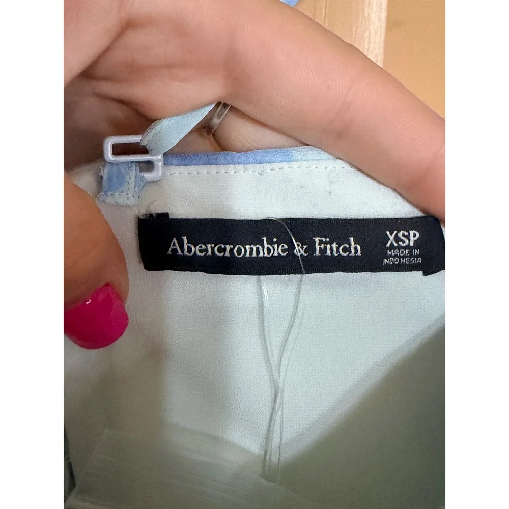 Abercrombie & Fitch Emerson Maxi Dress Blue Tie Dye Watercolor Petite XSP NWT
